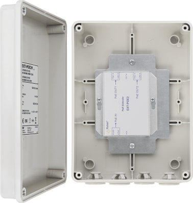 Extender poe 1 in 2 out. passivo  20w in box ext