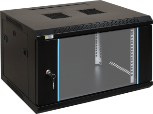 Rack 6u assemblato 600×368×450 - parete - nero