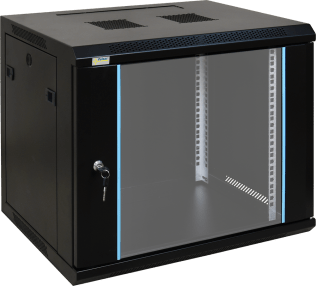 Rack 9u assemblato 600×503×450 - parete - nero