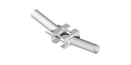 Supporto da palo sbraccio pesante doppio Ø 60x220