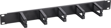 Pannello di gestione cavi, nero - 1u - plastca