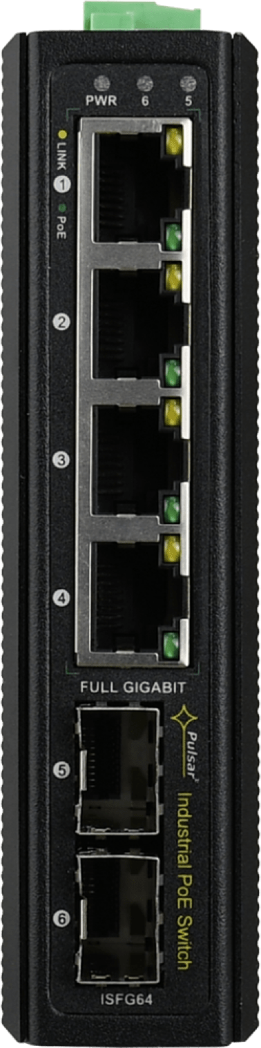 Switch poe industriale isfg64 (4xpoe, 2xsfp)