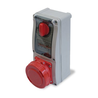 Prese interboccate cee 63a 3p +t 380v rosso ip55
