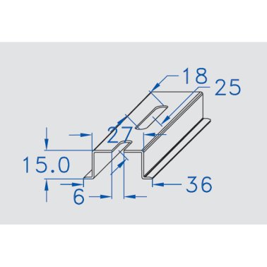 Profilo din zincato a caldo 35 x 15 forato