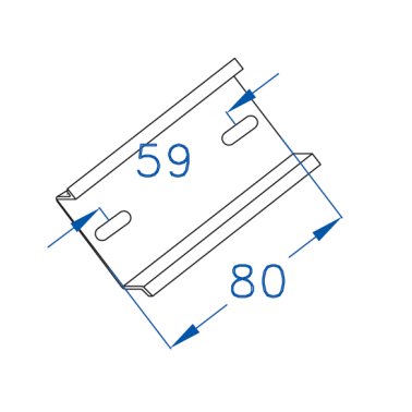 Profilo din per scatole 130 x 90 l.80 mm