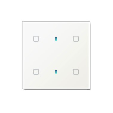 Qubik elettronica tastiera 4 pulsanti 80x80 traspa
