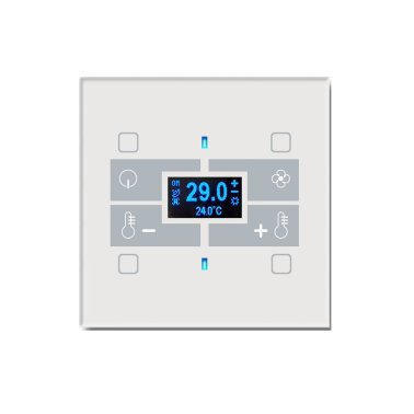 Qubik elettronica termostato 4 pulsanti 80x80 tras