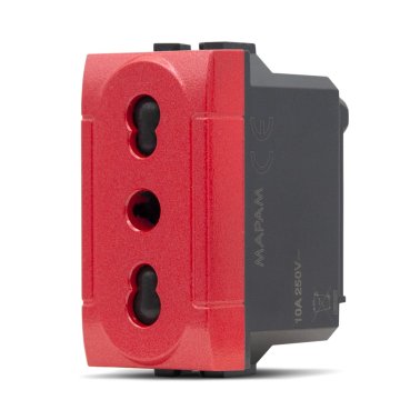 Presa bivalente (16a-250v) t1 818r  rosso