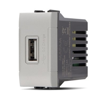 Presa usb (5v=2a 265v) t1 829a alluminio