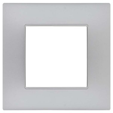 Placca soft-touch gem-t2 2p 6002st-3 silver