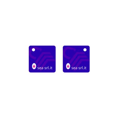 Tag quadrato viola
