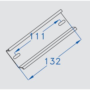 Profilo din per scatole 150 x 140 l.132 mm
