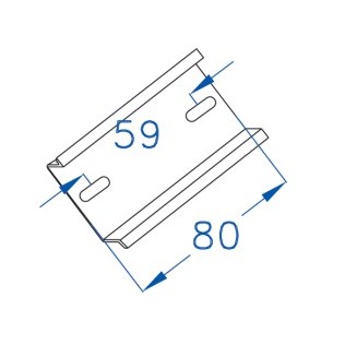 Profilo din per scatole 130 x 90 l.80 mm