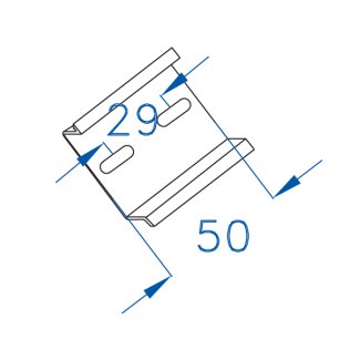 Profilo din per scatole 130 x 55 l.50 mm