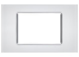 Placca vetro art 8003bl-1 3p bianco