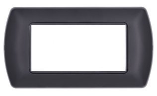 Placca metallo t1 8804-02 4p nero