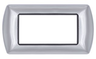 Placca metallo t1 8804-04 4p cromo