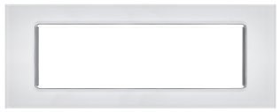 Placca vetro t2 6007bl-1 7p bianco