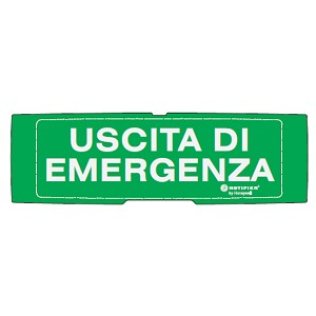 Pellicola in policarbonato con la scritta uscita