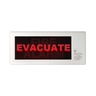 Scritta in inglese evacuate per pannelli ottico a