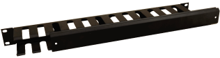 Pannello di gestione cavi, nero - 1u - metallo