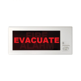 Scritta in inglese evacuate per pannelli ottico a