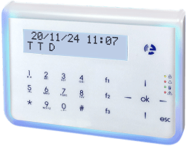 Tastiera lcd touch con prossimitÀ fondo bianco