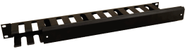 Pannello di gestione cavi, nero - 1u - metallo