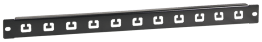 Pannello di gestione cavi, nero - 1u - flat