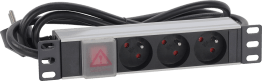 Barra alimentazione 230vac, 3 sockets/type f