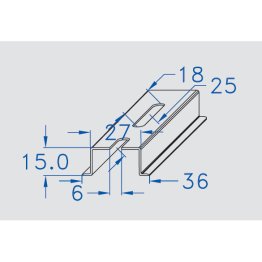 Profilo din zincato a caldo 35 x 15 forato