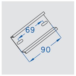 Profilo din per scatole 100 x 100 l.90 mm