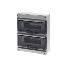 Centralino da parete 12-24 mod, ip65 grigio p. or
