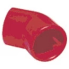 Curva a 45° in abs di colore rosso per tubi con d