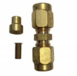 Set in ottone per giuntare due tubi in teflon (sj6