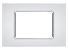 Placca vetro gem 6003bl-1 3p bianco