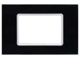 Placca vetro gem 6003bl-2 3p nero