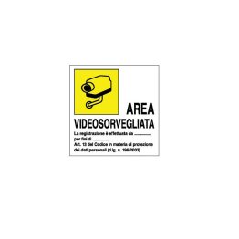 Cartello per videosorveglianza 400x400 alluminio