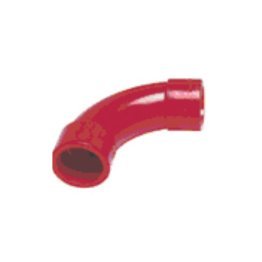 Curva 90° in abs di colore rosso diametro 25mm.