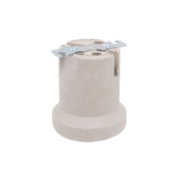 Portalampade e40 ceramica +staffa dritta